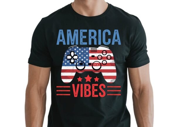 America Gaming 4th July Graphics & T-Shirt Designs