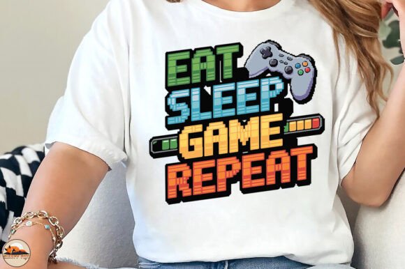 Eat Sleep Game Repeat: Gaming Graphics for T-Shirt Designs