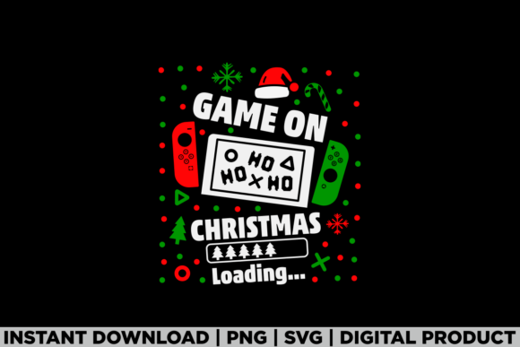 Game On Christmas Loading: T-Shirt Graphics