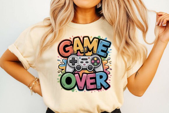 Game Over Controller Graphics for T-Shirt Designs
