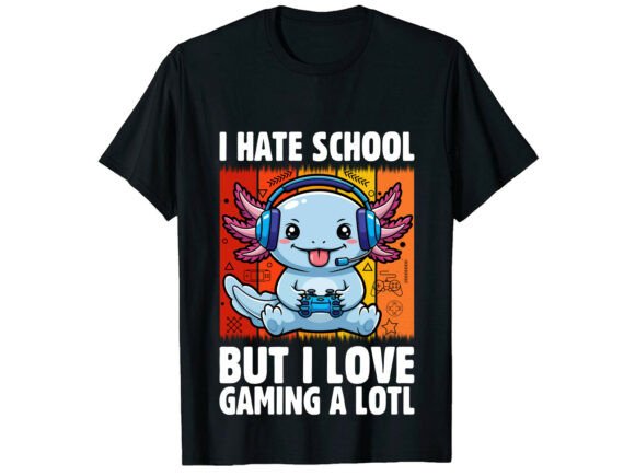 Gaming Axolotl Graphics for T-Shirt Designs