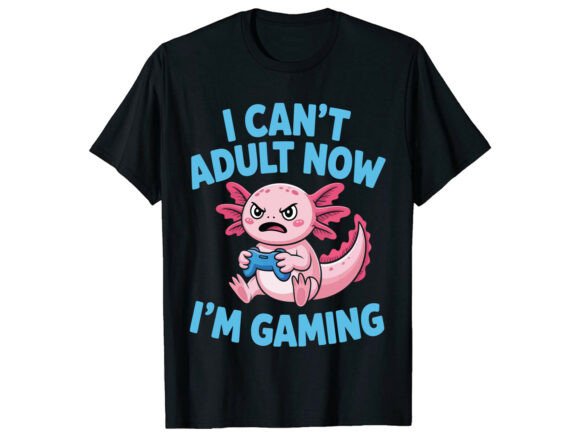 Gaming Axolotl Graphics for T-Shirt Designs