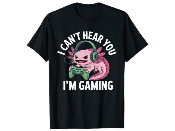 Gaming Axolotl Graphics for T-Shirt Designs