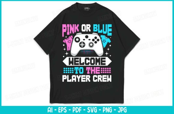 Gaming Gender Reveal Graphics for T-Shirt Designs