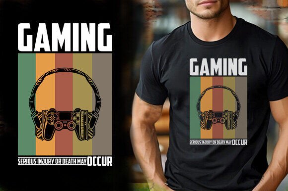 Gaming Injury Warning: Bold Graphics for T-Shirt Designs