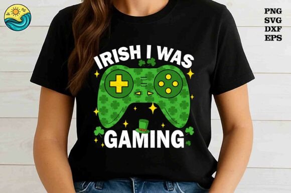 Irish I Was Gaming Controller SVG: Graphics for T-Shirt Designs