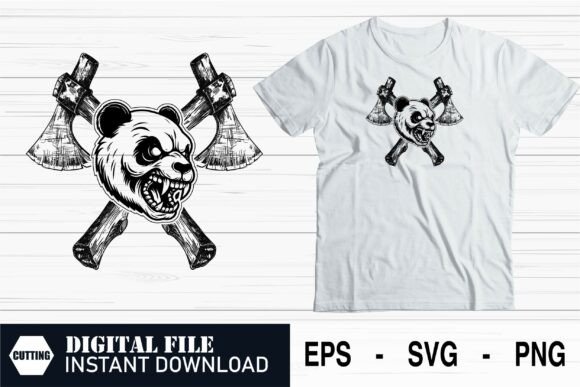 Panda Skull Dark Art: Graphics for T-Shirt Designs